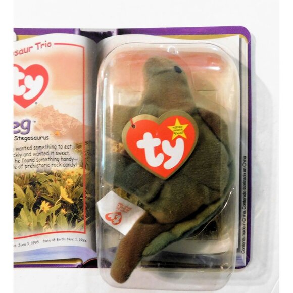 Ty McDonalds Teeny Beanie Babies 2000 Dinosaur Set Steg Rex - Picture 6 of 8